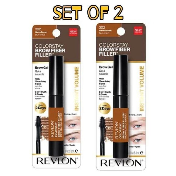 RevlonColorStay Brow Fiber Filler Brow Gel, Warm Brown 302 - Picture 1 of 5